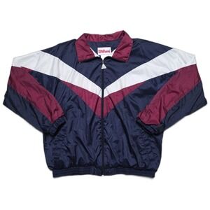 Wilson Vintage 90s Windbreaker Track Jacket Lined Mens XL Colorblock Sport Nylon
